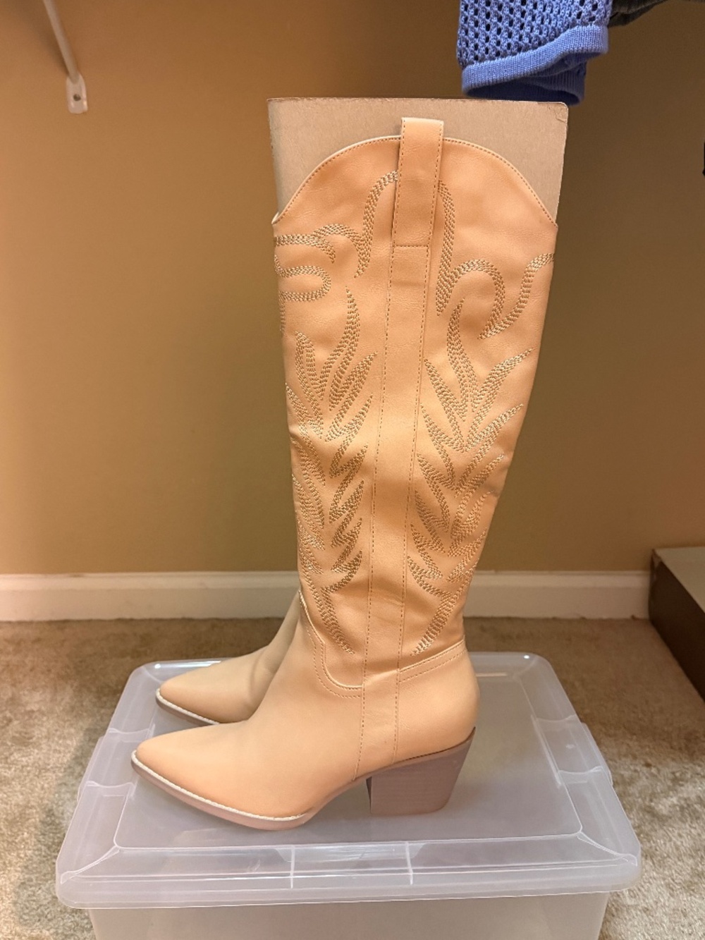 Tan fashion cowgirl boots